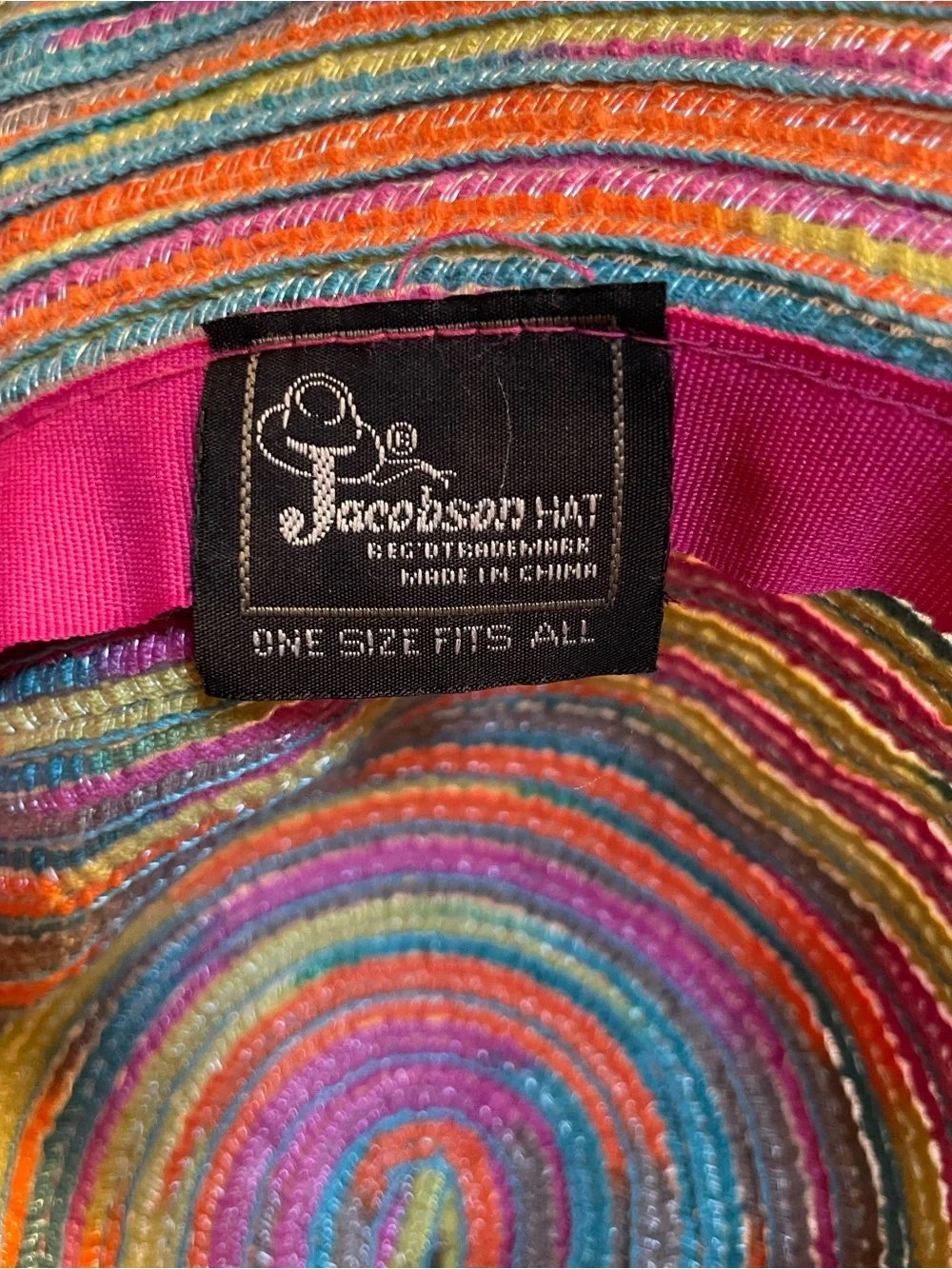 Multicolor Striped Wide-Brim Sun Hat - Women's Beach Straw Hat